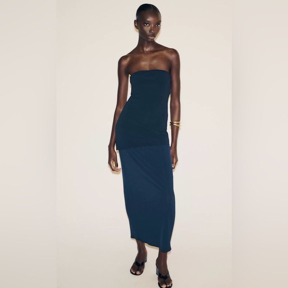 Zara Elegant Strapless Dress